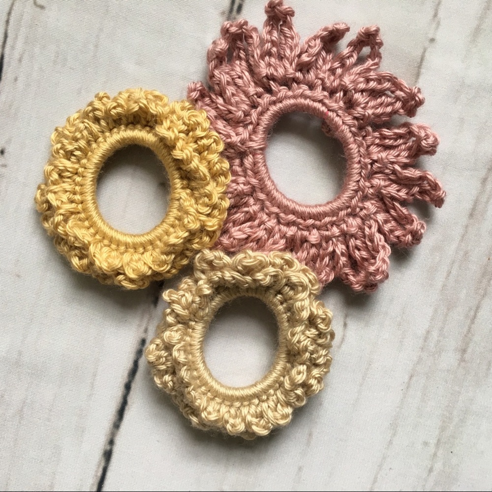Handmade crochet scrunchies boho